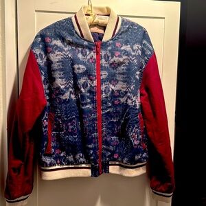 Free People We The Free Varsity of Dreams cotton quilted bomber jacket